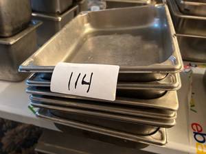 lot 114 image: Lot of Six Stainless Steel Serving Tubs - 10W x 12D x 6H
