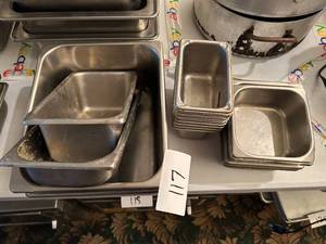 lot 117 image: Assortment Lot of Stainless Steel Serving Tubs