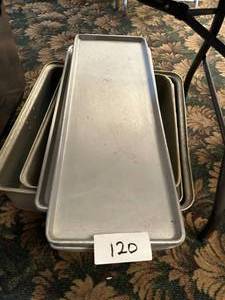 lot 120 image: Lot of Nine Aluminum Baking Trays