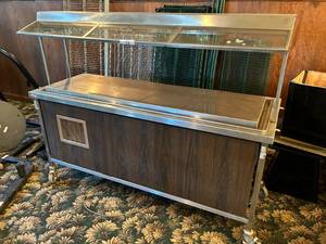 lot 138 image: 110V Rolling Cooling Food Serving Table - 74W x 27D x 61H - Working Condition