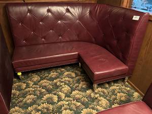 lot 144 image: Skypad Carbon Collection Polyester Restaurant Booth - 70W x 31D x 48H -