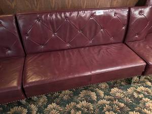 lot 146 image: Skypad Carbon Collection Polyester Restaurant Booth - 58W x 29D x 38H -