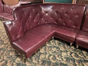lot 148 image: Skypad Carbon Collection Polyester Restaurant Booth - 67W x 74D x 48H -