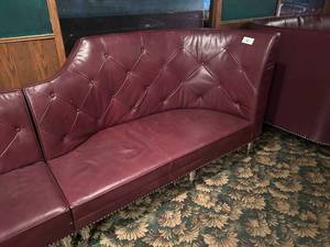lot 151 image: Skypad Carbon Collection Polyester Restaurant Booth - 72W x 35D x 48H -