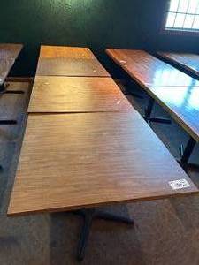 lot 184 image: 4 Tables --  36 W 36D 29H -- Commercial Presswood with Steel Base