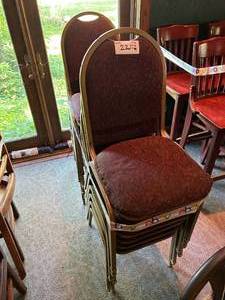 lot 221 image: 12 Piece Metal Stack Chairs 16W 16D 19H