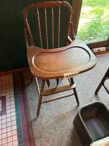lot 225 image: Wooden Highchairs 13W 10D 22 H
