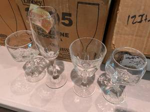 lot 258 image: Large Lot Wine Glasses Four boxes