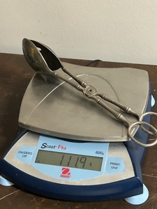 Unmarked Sterling Silver Serving Tongs