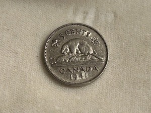 1941 Canadian 5-Cents Coin