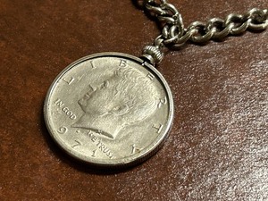 1971 Kennedy Half Dollar With Stainless Steel-Link Chain
