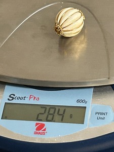 14kt Gold & Ivory-Like Necklace Pendant