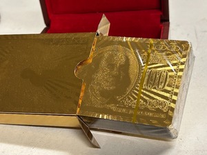 Gold Foiled Playing Cards Deck with wooden Storage Box