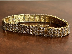 Iced Gold-Like Tennis Bracelet