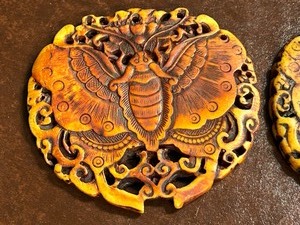 Lot Of (3) Butterfly  Moths Carvings