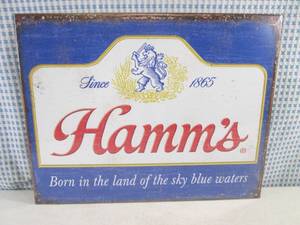lot 46 image: (G-1) Hamms Beer Tin Sign 16 x 12...