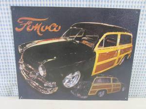 lot 69 image: (G-1) Fomoco Ford Woodie Tin Sign 1...