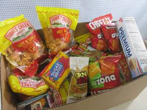 lot 279 image: (A-4T) Box Full of Assorted Snacks...