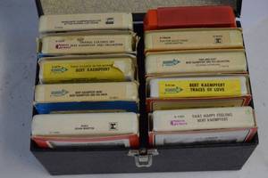 8 track tapes in a case