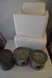 Vintage minnow buckets and foam ins...