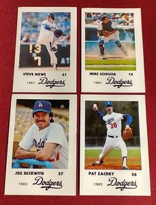 lot 7 image: 1983 LAPD Dodgers Cards