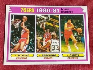 lot 14 image: 1981-82 Topps Julius Erving Leaders Card