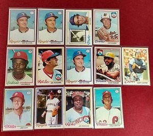 lot 15 image: (13) 1978 Topps Baseball Cards - Almost All HOFers
