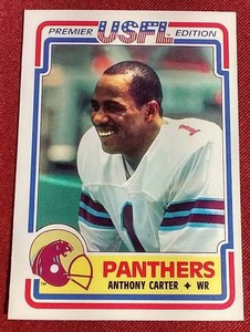 lot 18 image: 1984 USFL Anthony Carter Card - 1st Ever Card