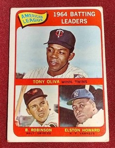 lot 34 image: 1965 Topps Tony Oliva Leaders Card