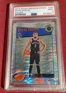 lot 37 image: 2019 Hoops Premium Stock Kevin Durant Pulsar Card - PSA 9
