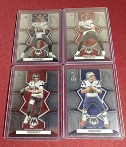 lot 47 image: (4) Mosaic Tom Brady Cards - Nice National Pride Card