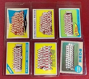 lot 58 image: (6) 1960s Cincinnati Reds Team Cards