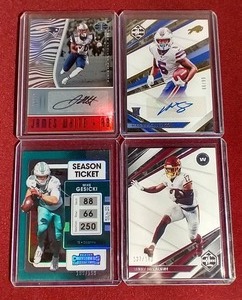 lot 59 image: (4) Numbered Football Cards - 2 Autos