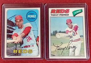lot 62 image: (2) Tony Perez Cards - 1969 & 1977