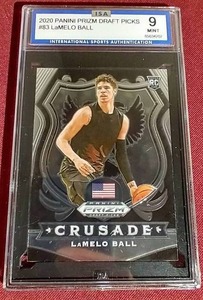 lot 75 image: 2020 Prizm Draft Picks LaMelo Ball Rookie Card - ISA 9