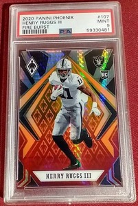 lot 83 image: 2020 Phoenix Fire Burst Henry Ruggs Rookie Card - PSA 9