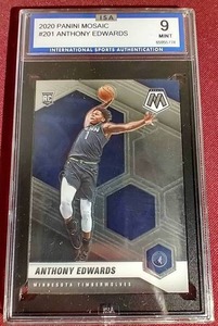 lot 93 image: 2020 Mosaic Anthony Edwards Rookie Card - ISA 9