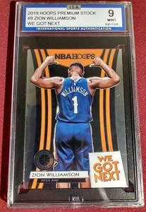 lot 106 image: 2019 Hopps Zion Williamson Rookie Card - ISA 9