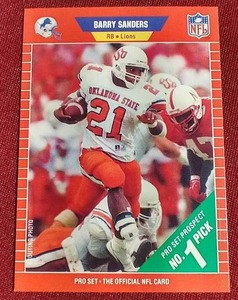 lot 107 image: 1989 Pro Set Barry Sanders Rookie Card
