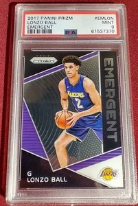 lot 108 image: 2017 Prizm Emergent Lonzo Ball Rookie Card - PSA 9