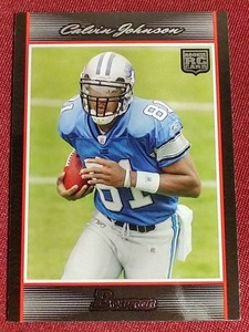 lot 114 image: 2007 Bowman Calvin Johnson Rookie Card