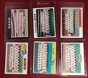 lot 115 image: (6) 1970s Cincinnati Reds Team Cards