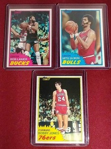 lot 117 image: (3) 1981-82 Topps Basketball Cards - All HOFers