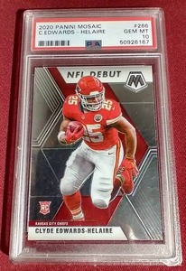 lot 127 image: 2020 Mosaic Clyde Edwards-Helaire Rookie Card - PSA 10