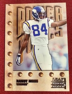 lot 141 image: 1998 Leaf Power Tools Randy Moss Rookie Card