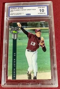 lot 166 image: 1992 Classic Derek Jeter Rookie Card - CCG 10