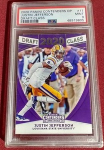 lot 174 image: 2020 Contenders Justin Jefferson Rookie Card - PSA 9
