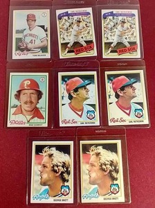 lot 177 image: (8) 1970s HOFer Cards