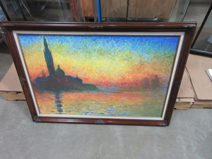 lot 121 image: COLORFUL ART WITH FANCY FRAME