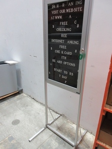 lot 145 image: FREE STANDING, LOCKING MESSAGE BOARD